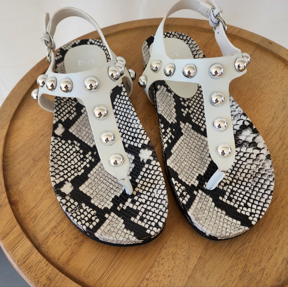 Marc Fisher Snakeskin Studded Sandals - Picture 4 of 11